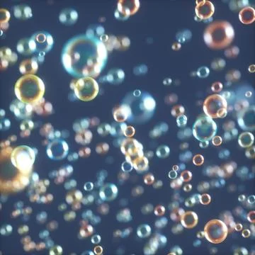 Soap Bubbles Dark Background Ilustración de archivo