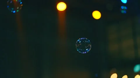 Soap bubbles in the dark of the party in the event hall Video stock 225894101