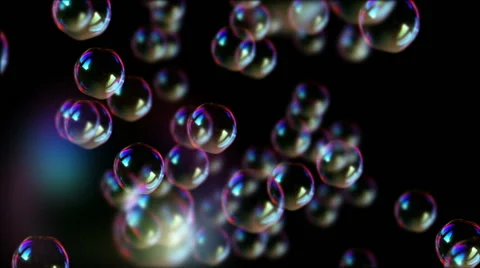 Soap bubbles float in air Stock Footage 63395577