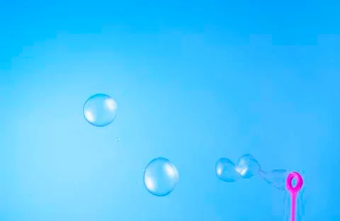 Soap bubbles floating in air Stock Photos