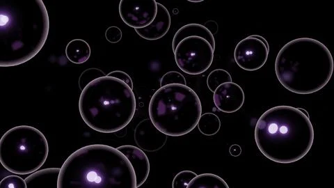 Soap bubbles floating on a black background. Design. Same size spherical 스톡 일러스트