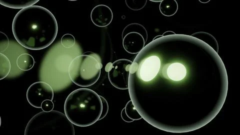 Soap bubbles floating on a black background. Design. Same size spherical 스톡 일러스트