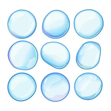 Soap bubbles floating clear transparent liquid foam Stockillustratie