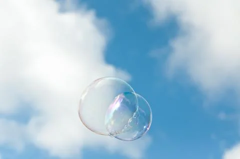 Soap Bubbles Floating  Through the Air Stock Photos