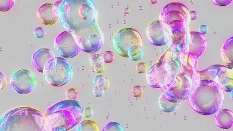 Soap Bubbles Fly Up and Burst Loop 動画素材 169350849