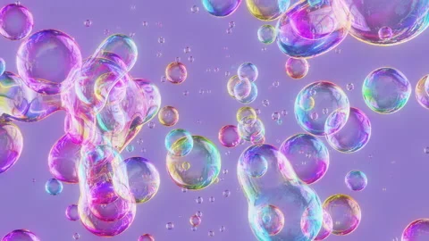 Soap Bubbles Fly Up and Burst Loop Video stock 169745051