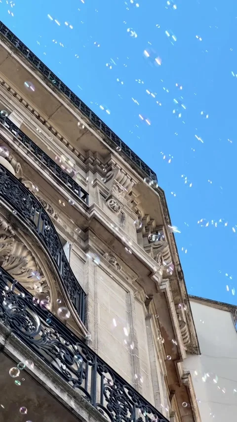 Soap Bubbles Flying On Blue Sky, background for your screen Stock-Footage 278348222