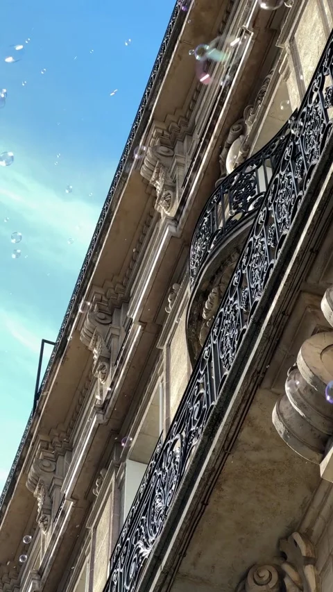 Soap Bubbles Flying On Blue Sky, background for your screen Stock Footage 278417221