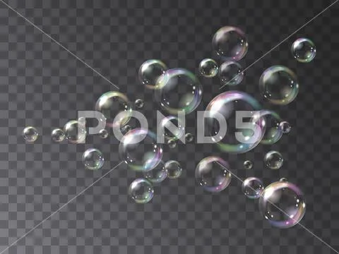 Soap bubbles flying in a jet 스톡 일러스트