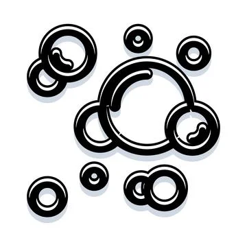 Soap bubbles forming foam or suds icon Illustrazione stock