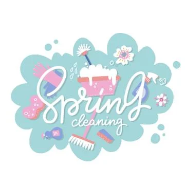 Soap bubbles frame isolated on white background, flat hand drawn cartoon styl Stock Illustration