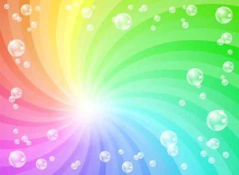 Soap bubbles in front of colorful background Stock-Illustration