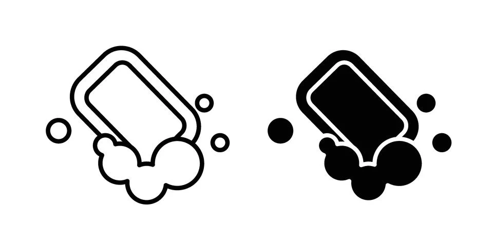 Soap with bubbles icon bundle for website design projects Stock Illustration