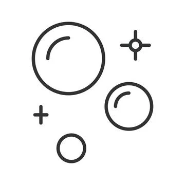 Soap bubbles icon in line design. Washing, cleaning, foam, suds, bath, hygiene Ilustración de archivo