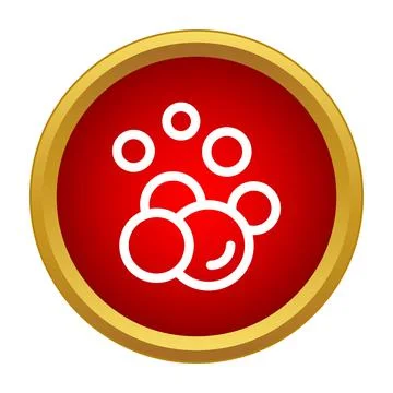 Soap bubbles icon on red gold button Stock Illustration