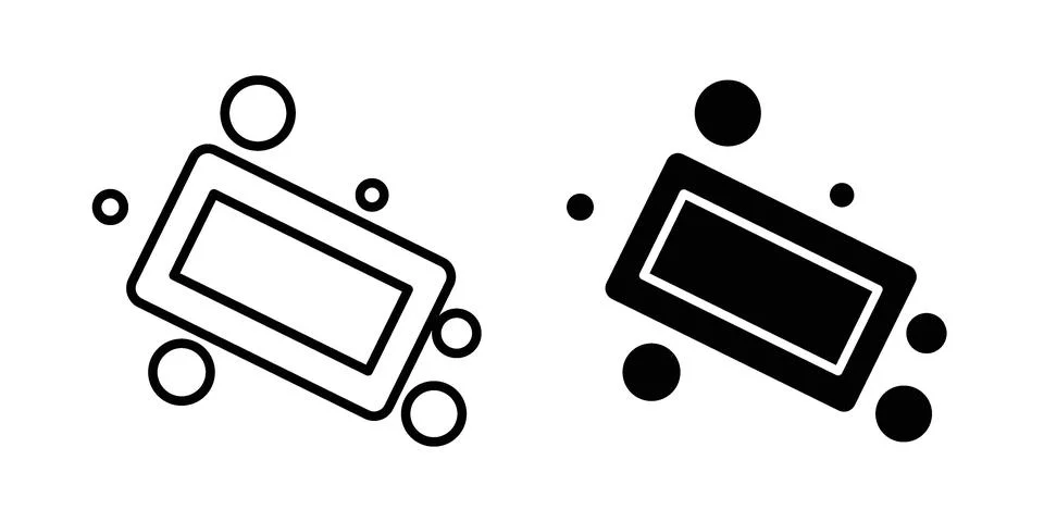 Soap with bubbles icon vectors. Illustrations in black Stock Illustration