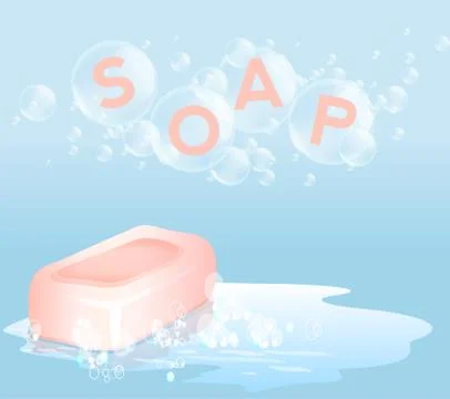 Soap with bubbles Stock Illustration