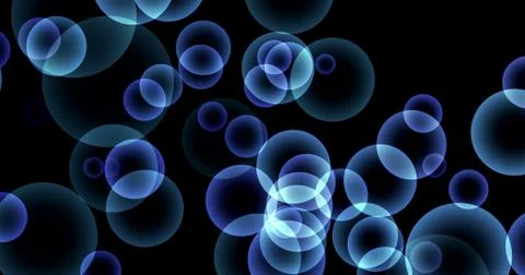 Soap bubbles isolated on black background, seamless loop 4k 3d render Stock Photos