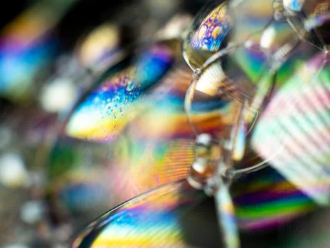 Soap bubbles, macro shot Stock Photos