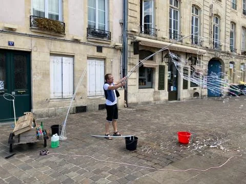 Soap bubbles in the market Stock Photos