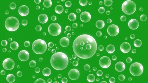 Soap bubbles motion graphics with green screen background Stock Footage 164711897