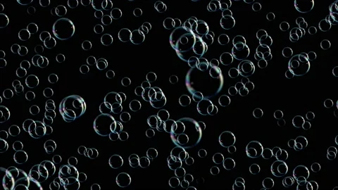 Soap Bubbles Moving Away From Camera in Slow Motion Video stock 134168143