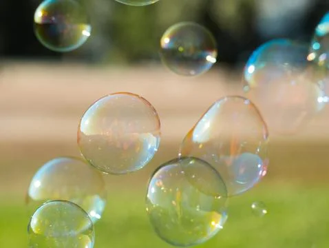 Soap bubbles in nature Stock Photos