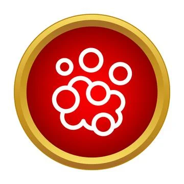 Soap bubbles or foam icon in red circle Stock Illustration