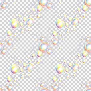 Soap bubbles pattern and watercolor contours Stockillustratie