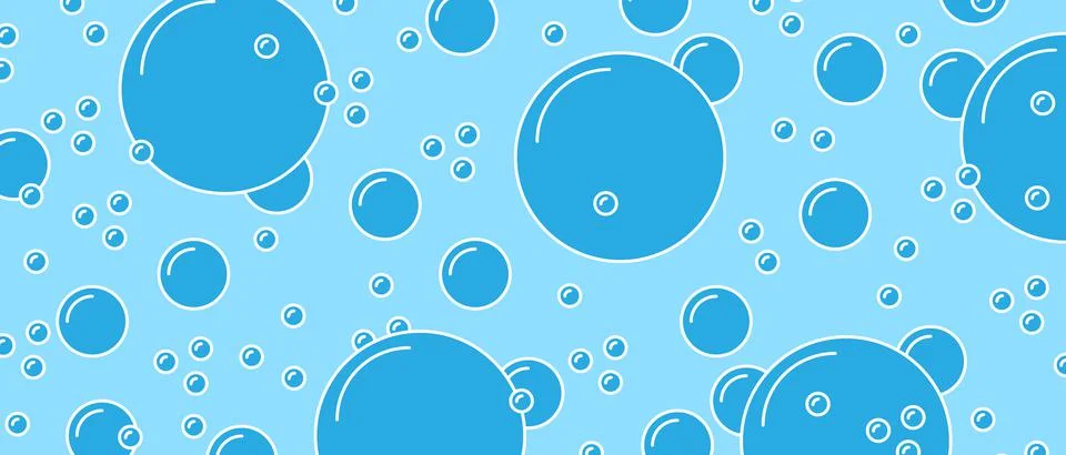 Soap bubbles pattern background. Sea ​​abstract backdrop. Flat wallpaper Stockillustratie