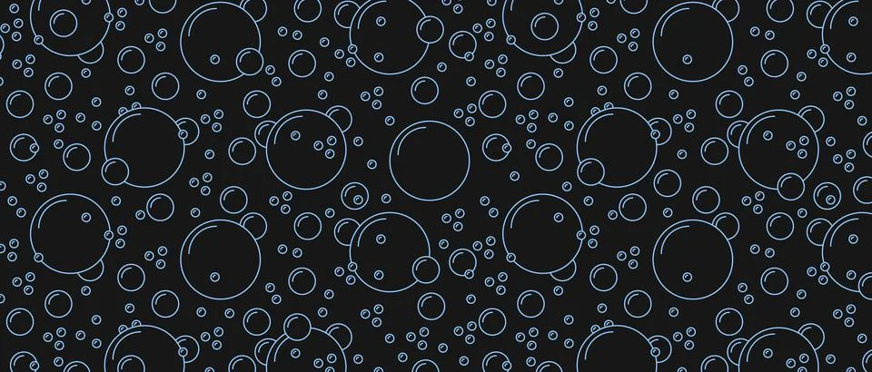 Soap bubbles pattern background. Sea ​​abstract backdrop. Flat wallpaper Stock Illustration
