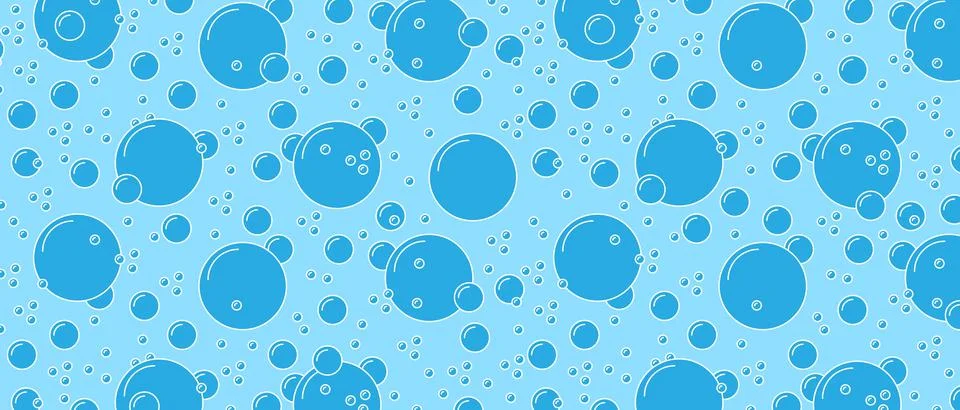 Soap bubbles pattern background. Sea ​​abstract backdrop. Flat wallpaper Stock Illustration