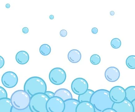 Soap bubbles pattern. Repeated horizontal foam decoration. Soap bubbles Stockillustratie