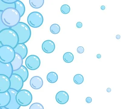 Soap bubbles pattern. Repeated vertical foam decoration. Soap bubbles wallpaper Stock Illustration