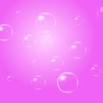 Soap bubbles on a pink background Stock Illustration