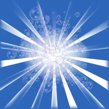 Soap bubbles on radial background イラスト素材
