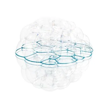 Soap bubbles with reflection on white background. Stock Photos