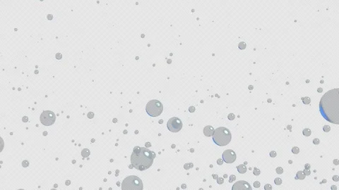 Soap Bubbles Rising Animation, Isolated Overlay on Transparent Background Stock Footage 346272073