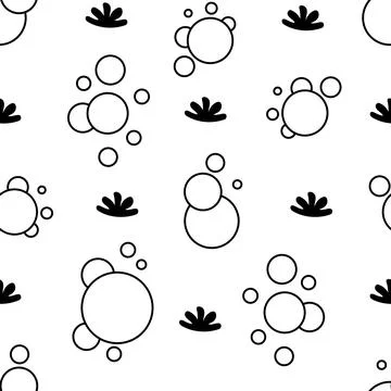 Soap bubbles. Seamless pattern. Coloring Page. イラスト素材