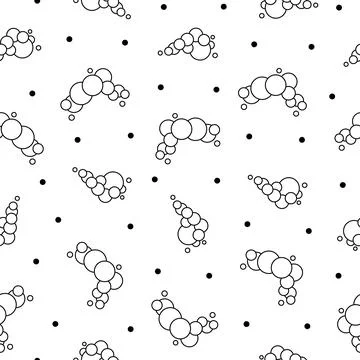 Soap bubbles. Seamless pattern. Coloring Page. イラスト素材