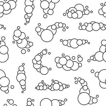Soap bubbles. Seamless pattern. Coloring Page. Stock Illustration
