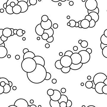 Soap bubbles. Seamless pattern. Coloring Page. Stock Illustration