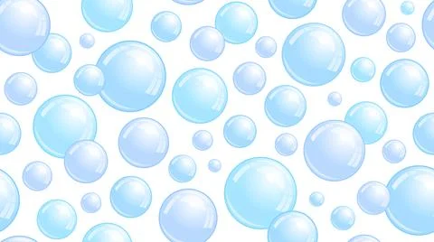 Soap bubbles seamless pattern. Repeated foam decoration wallpaper. Water bubble 스톡 일러스트