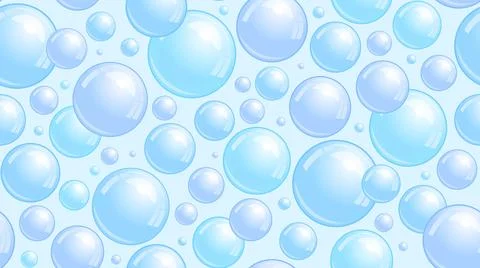 Soap bubbles seamless pattern. Repeated foam decoration wallpaper. Water bubble Stock Illustration