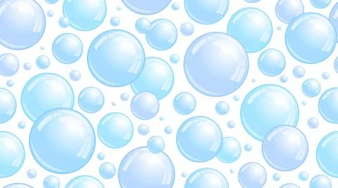 Soap bubbles seamless pattern. Repeated foam decoration wallpaper. Water bubble 스톡 일러스트