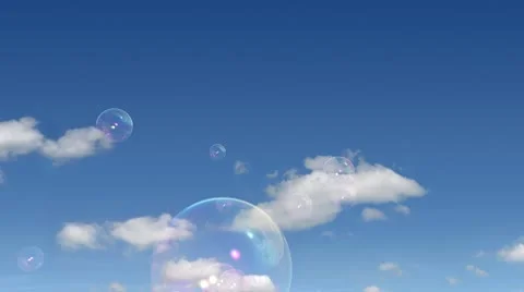Soap Bubbles in the Sky Vídeo Stock 10739490
