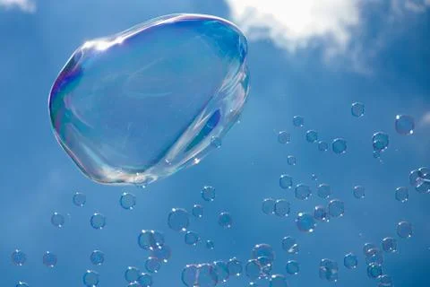 Soap bubbles in the sky Stock Photos