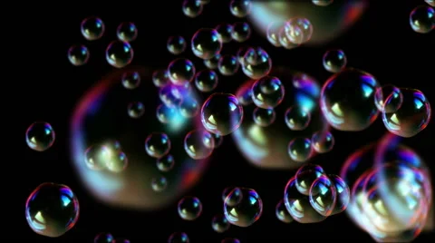 Soap bubbles slowly float to the camera Stock Footage 63395543