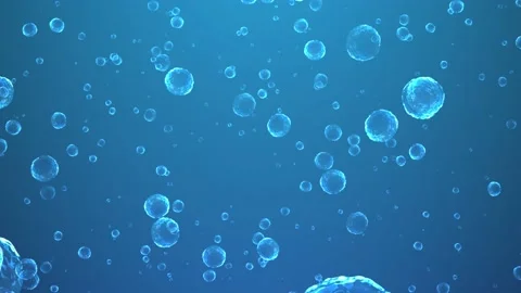 Soap bubbles slowly fly on a blue background Stock Footage 195006092