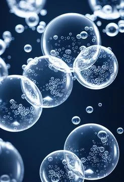 Soap bubbles in space abstract background. Stock Illustration